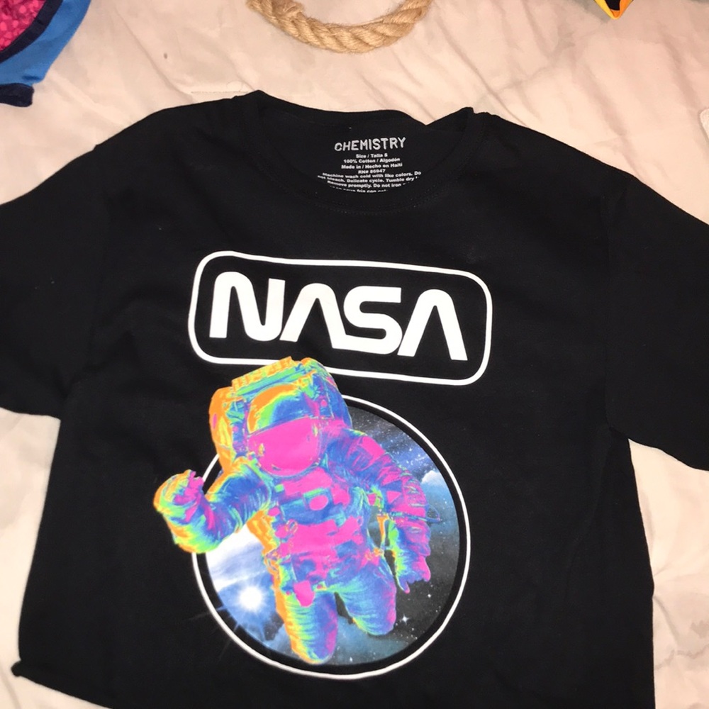 Size: Small NASA black crop top